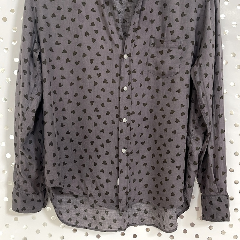 Frank & Eileen Gray Heart-Print Button-Down Shirt - Picture 7 of 10